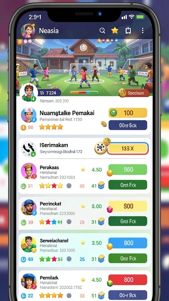 Screenshot fitur interaksi sosial dengan teman.