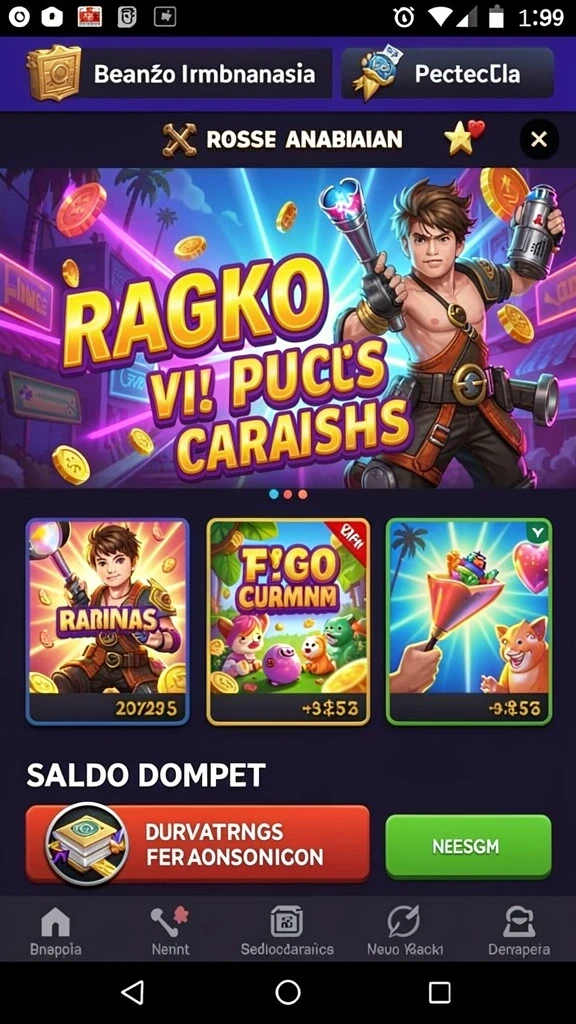 Screenshot menampilkan halaman utama aplikasi JEPANG77.