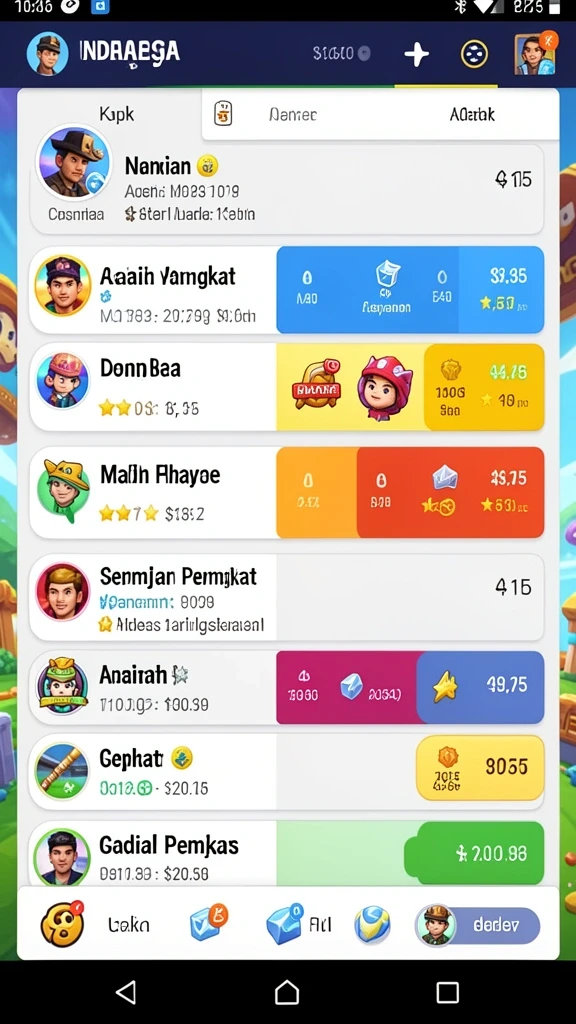 Tantangan seru di setiap level yang berbeda.