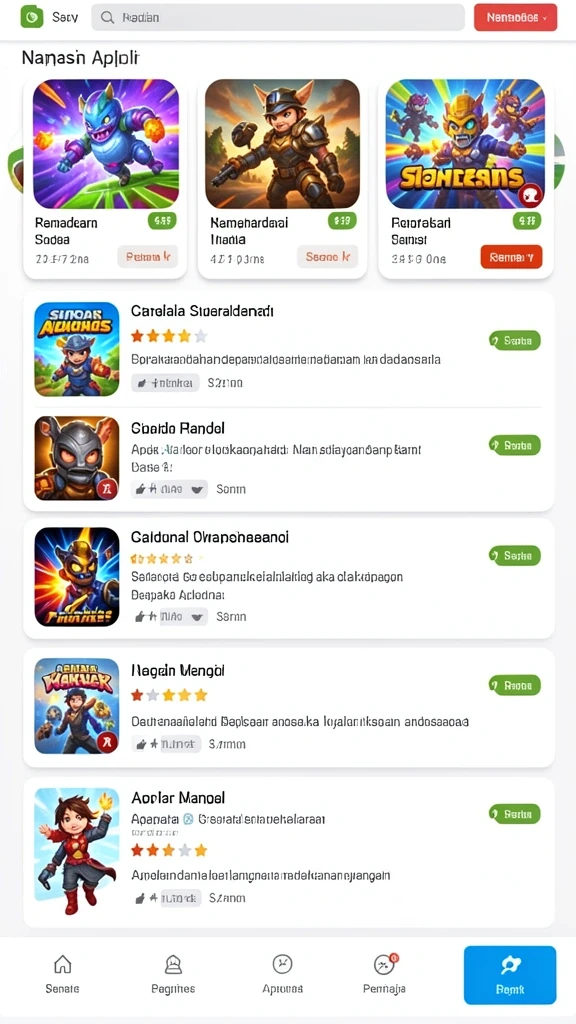 Beragam pilihan permainan yang dapat dinikmati.